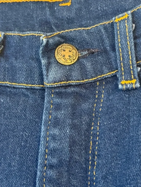 Vintage OshKosh Jeans USA Union Tag Talon Zip High Rise Dark Wash Straight Leg - Picture 11 of 12